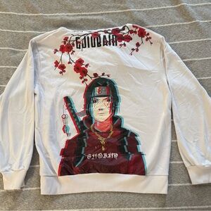 White Graphic Naruto Hoodie